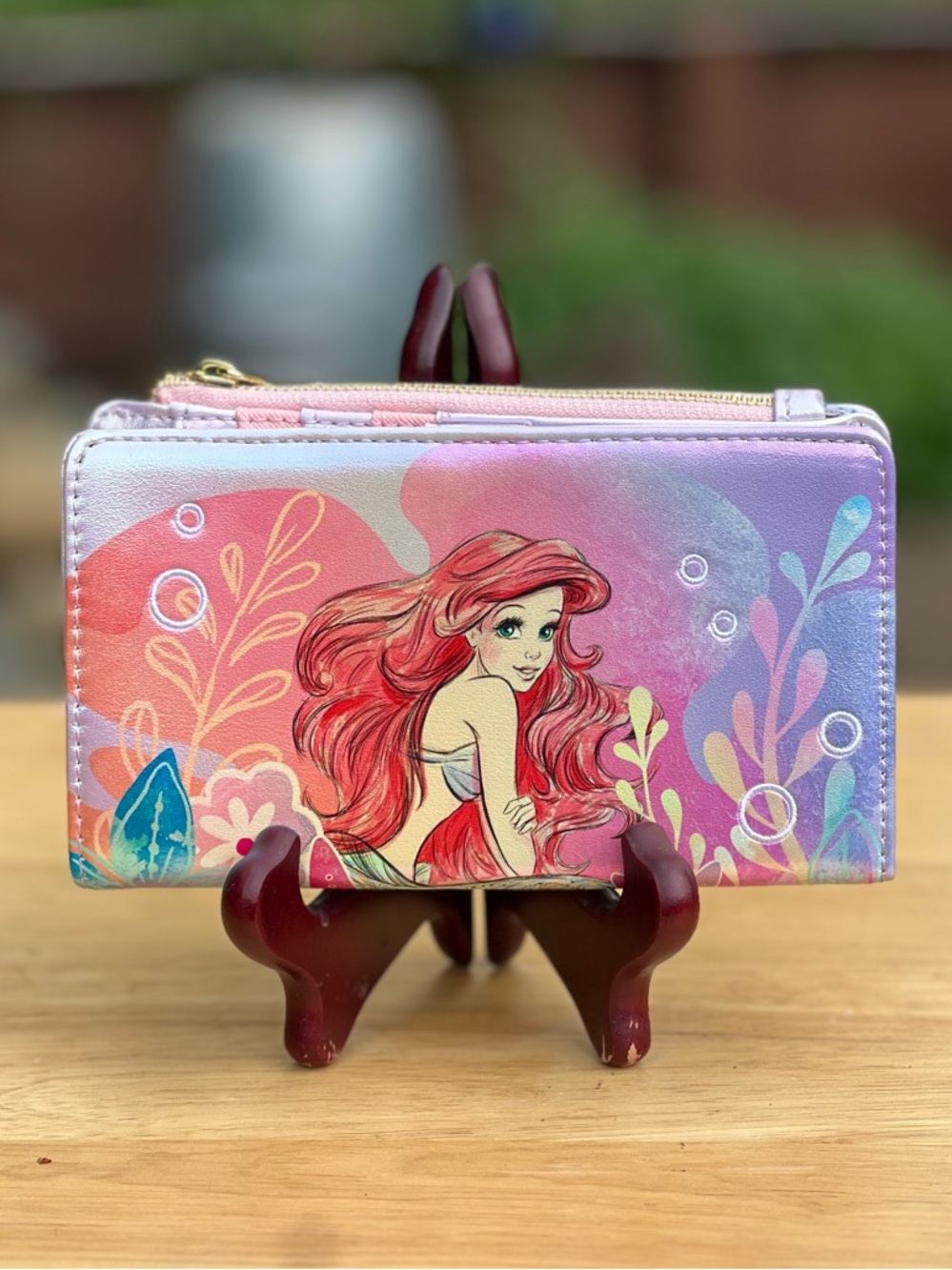Loungefly Disney The Little Mermaid Ariel Soft Floral Wallet NWT